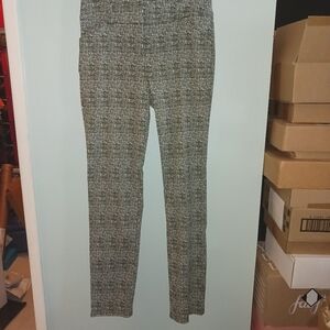 Women's Black and White Tweed Pattern Slim Pants | Size M